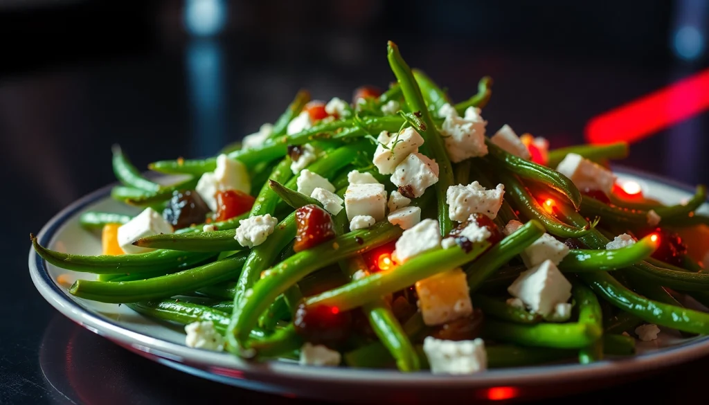 Healthy Grilled Green Bean Salad with Feta and Herbs - Food Market Insights
