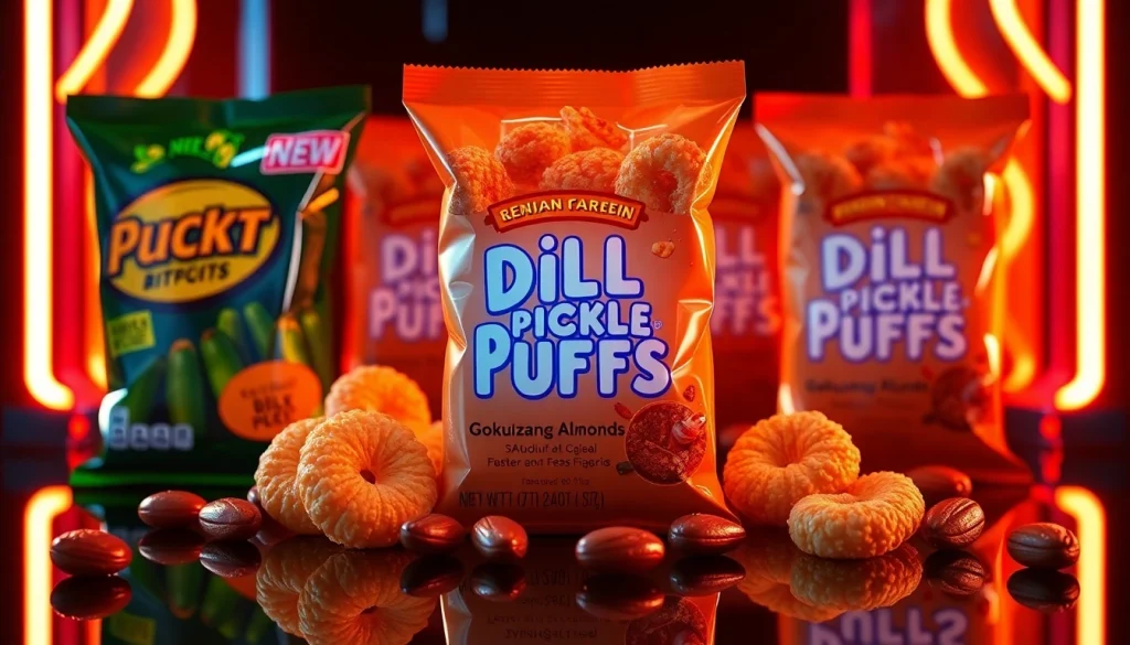 Dill Pickle Puffs, Gochujang Almonds & More New Snacks - Food Market Insights